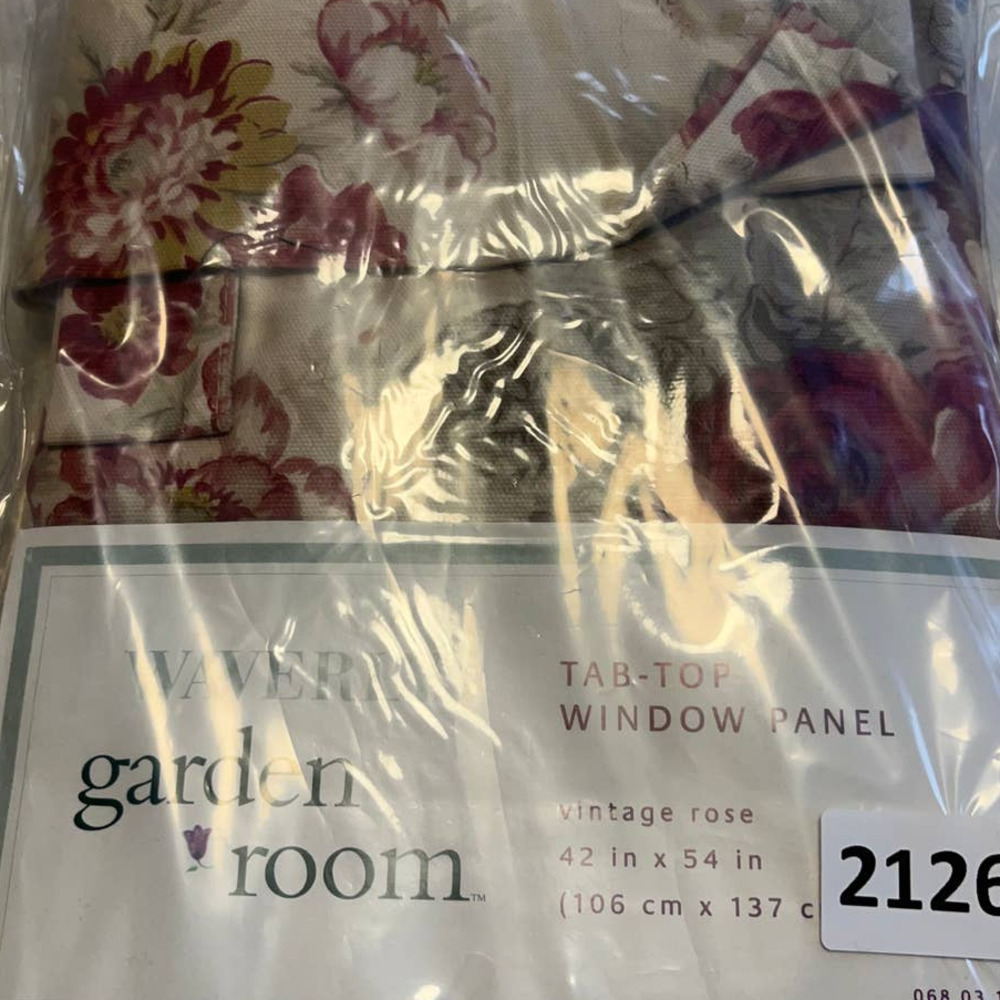 SOLD..Waverly Garden Room Vintage Rose Tab -Top Window Panel 1 Panel NWT
